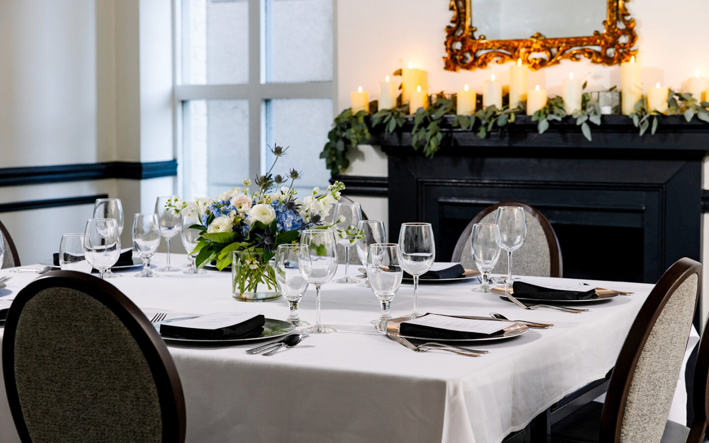 Wine room private dinner with candlelight