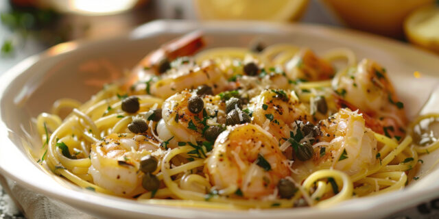 Shrimp linguine